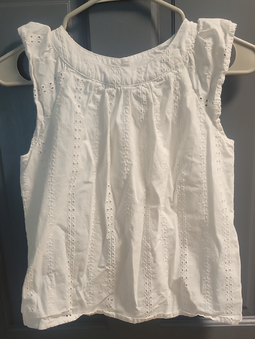 Girls Tommy Hilfiger White Eyelet Sleeveless Size Large 12/14